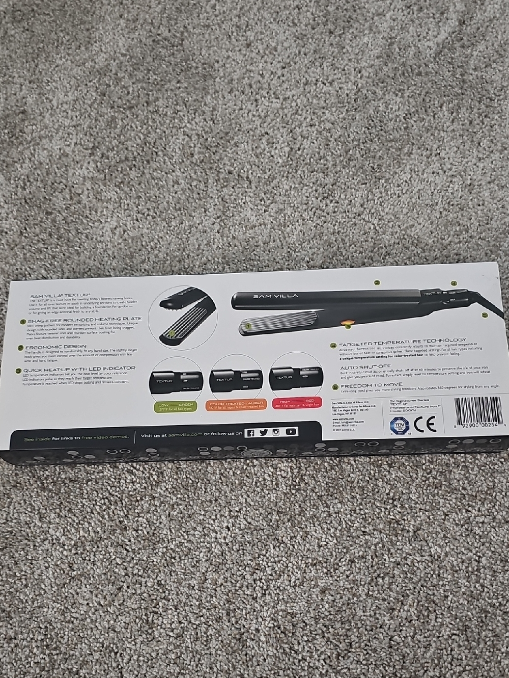 NEW!!!***Sam Villa Signature Texture Iron - Black/Silver - Picture 5 of 5